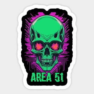 Area 51 Skull Sticker